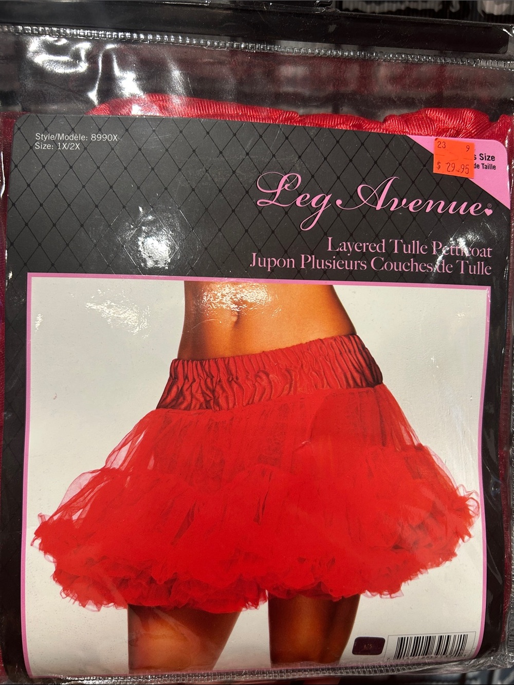 Leg Avenue Red Layered Tulle Skater Petticoat